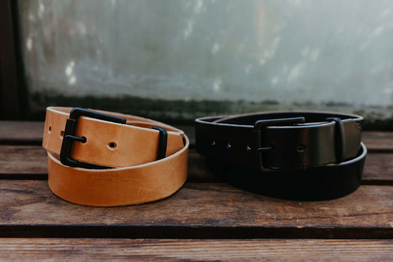 Hawkins & Co. Belt | Black PVD Hardware Hawkins & Co. Belt Discover the long-lasting of our real full grain leather belts, proudly crafted in the USA. Our full grain veg tan leather is sourced from Pennsylvania, supporting local businesses and veteran lab