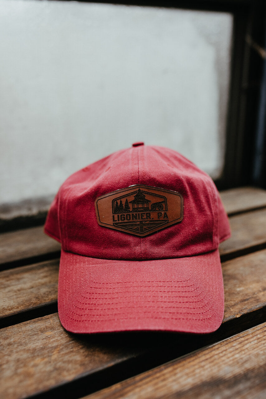 Historical Ligonier Leather Patch Hat