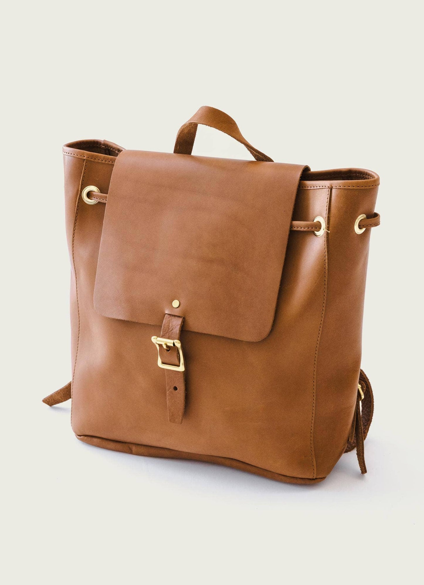 Leather Drawstring Backpack