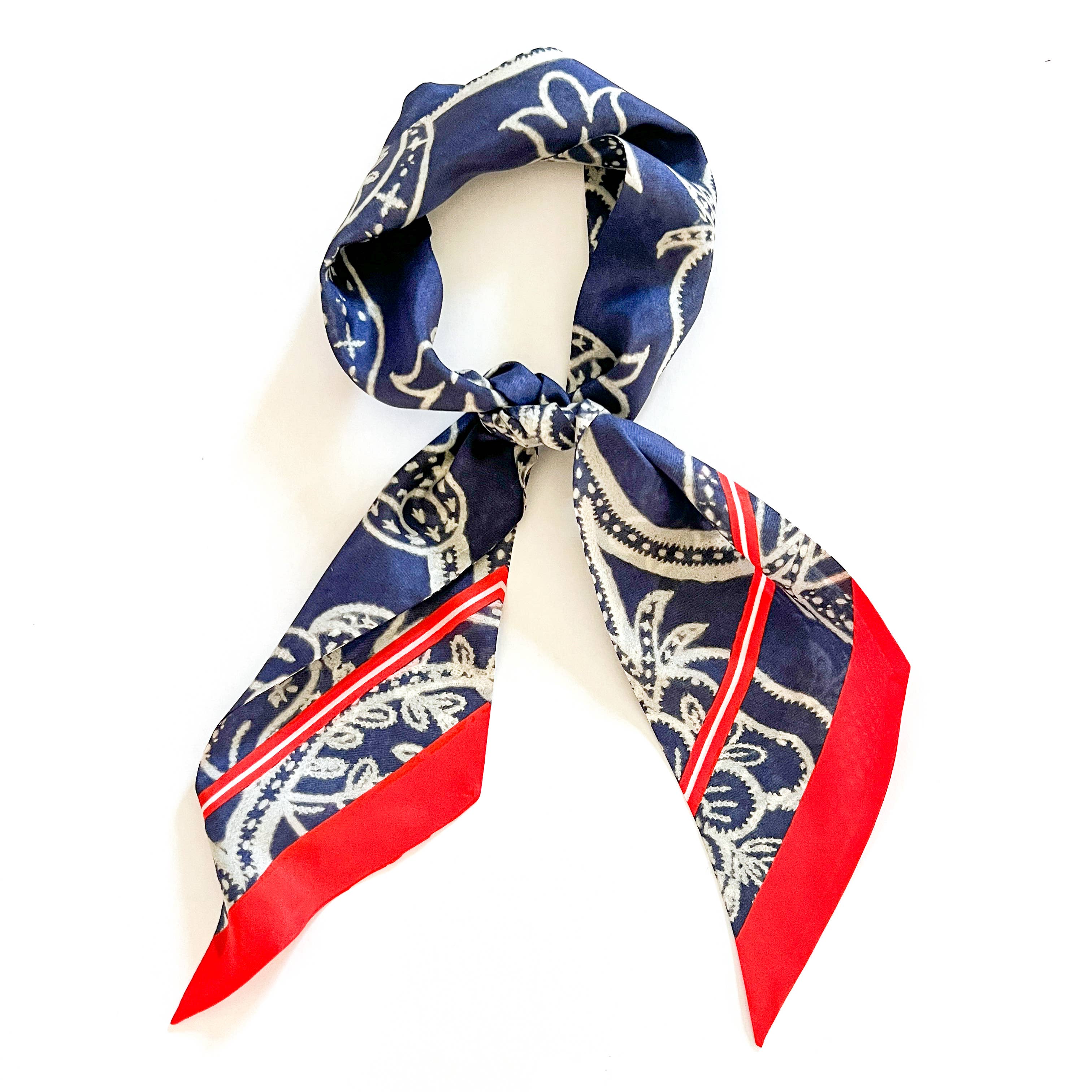 Embroidery blue twilly
