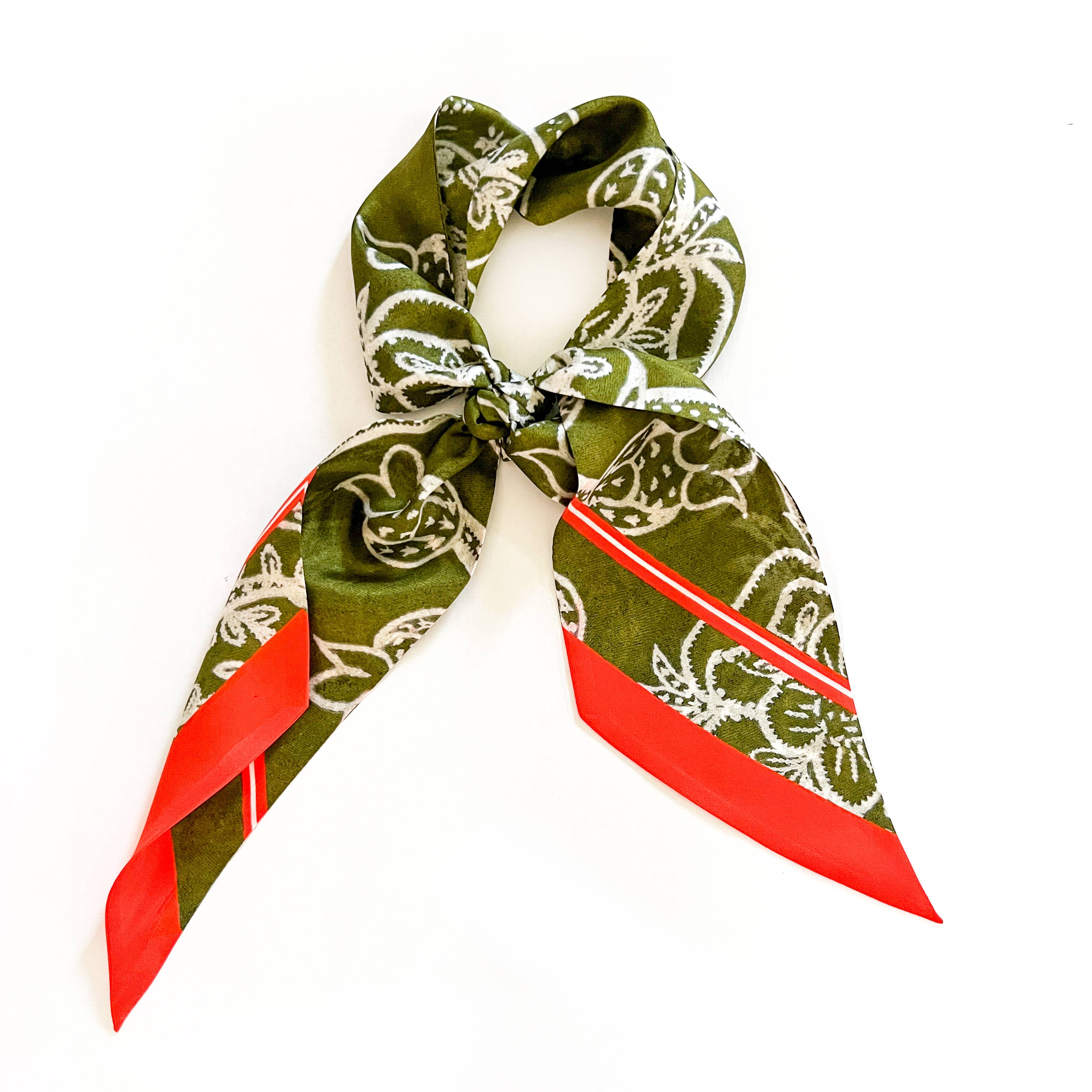 Embroidery green twilly