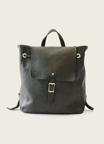 Leather Drawstring Backpack