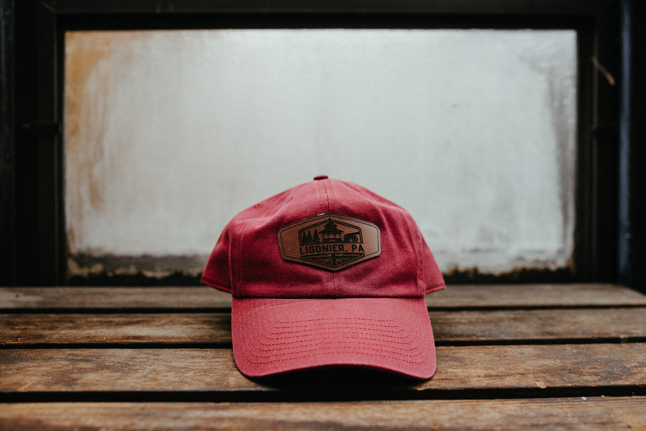 Historical Ligonier Leather Patch Hat