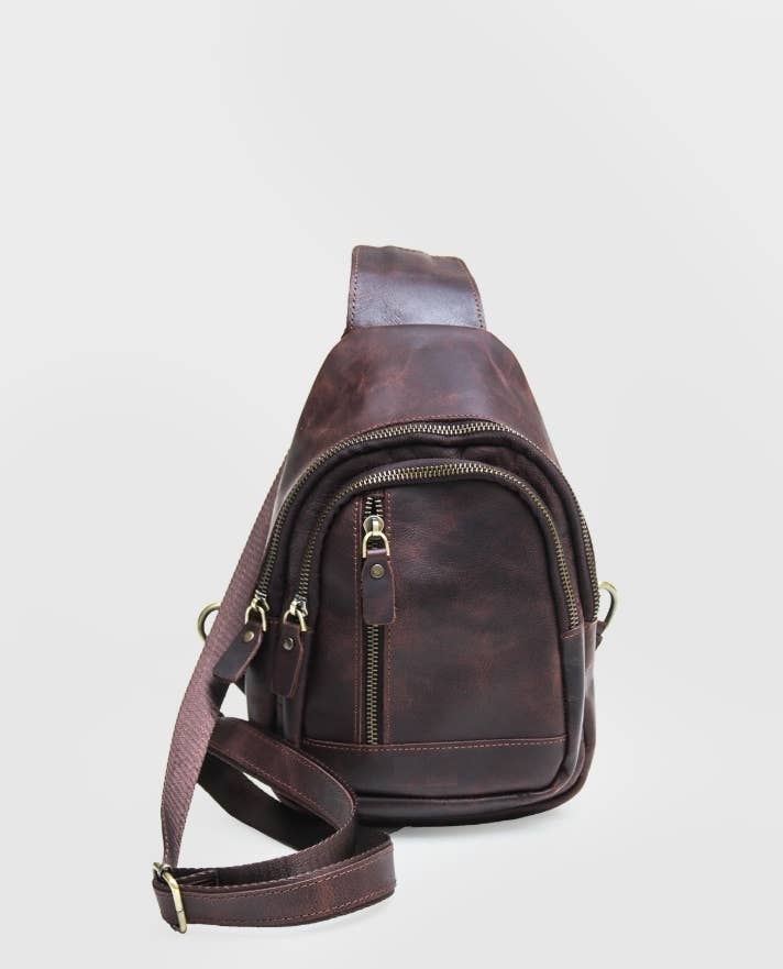 Genuine Leather Crossbody Bag, Leather Sling Bag