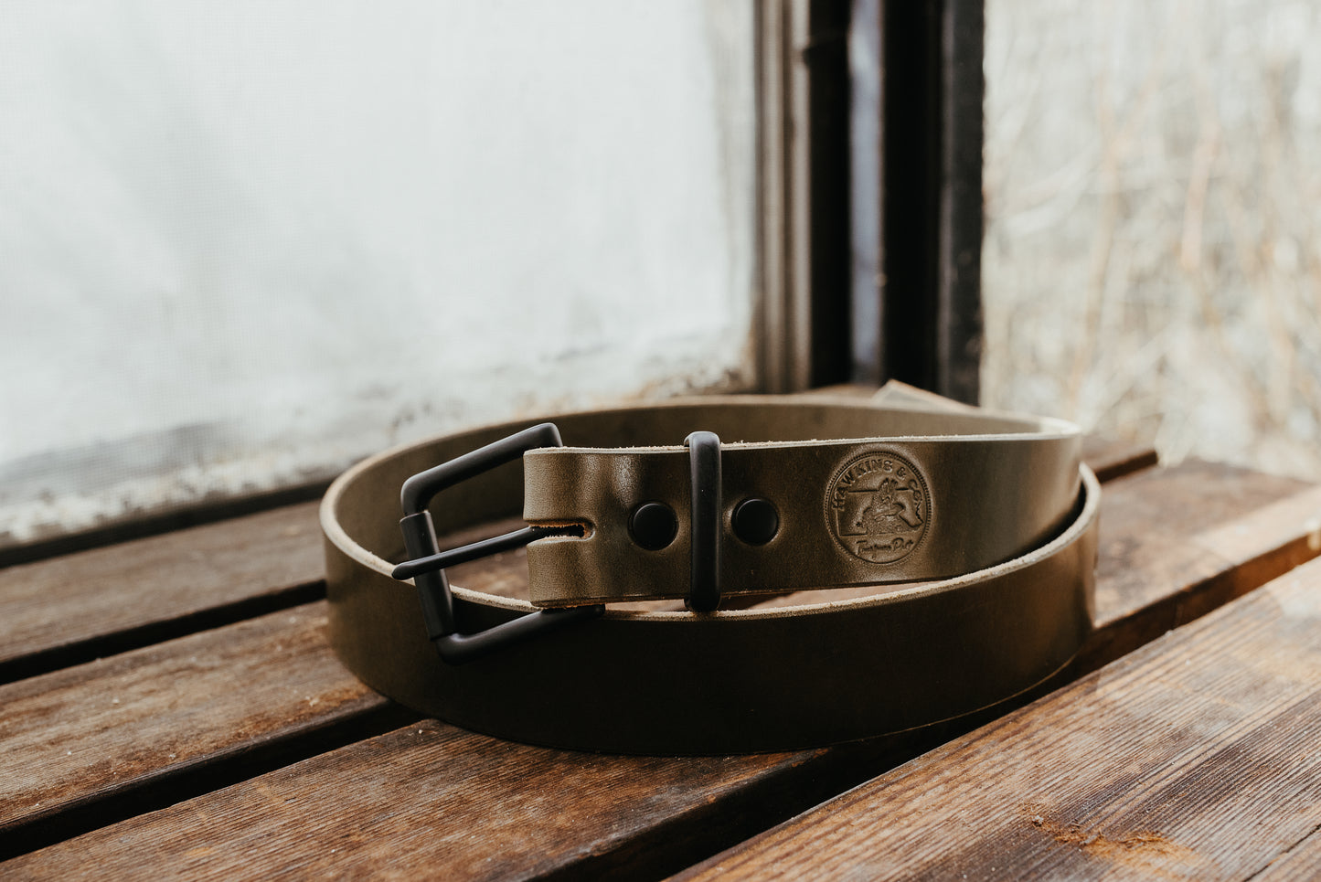 Olive Green PA Harness Leather Belt – Hawkins Leather