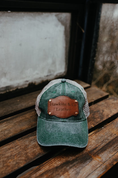 Hawkins Trucker Leather Patch Hat