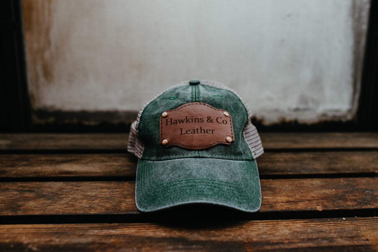 Hawkins Trucker Leather Patch Hat