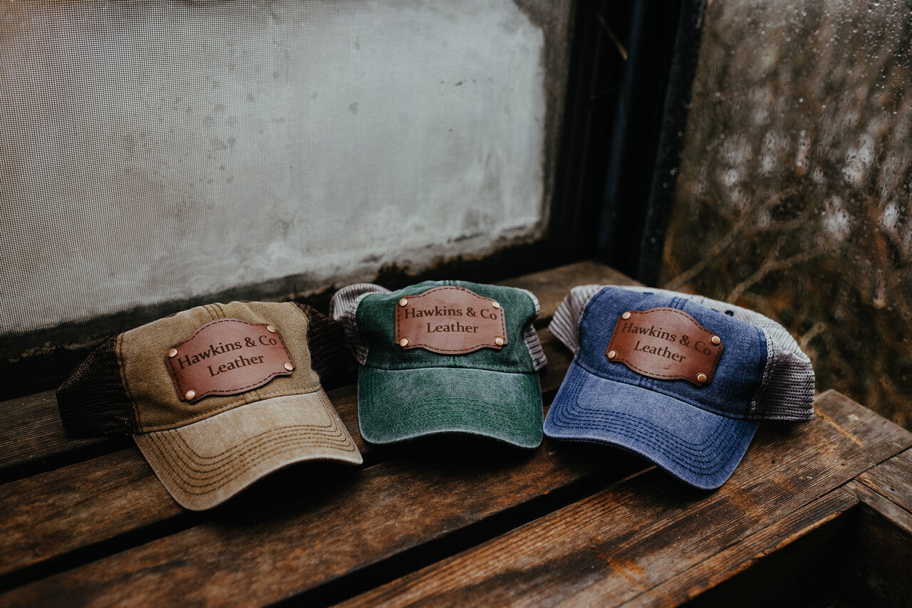 Hawkins Trucker Leather Patch Hat