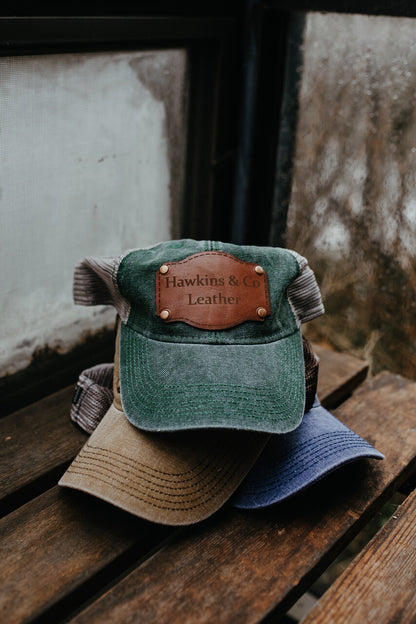 Hawkins Trucker Leather Patch Hat