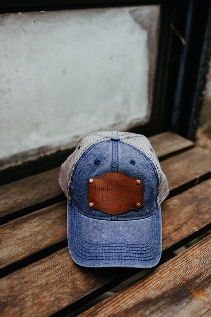 Hawkins Trucker Leather Patch Hat