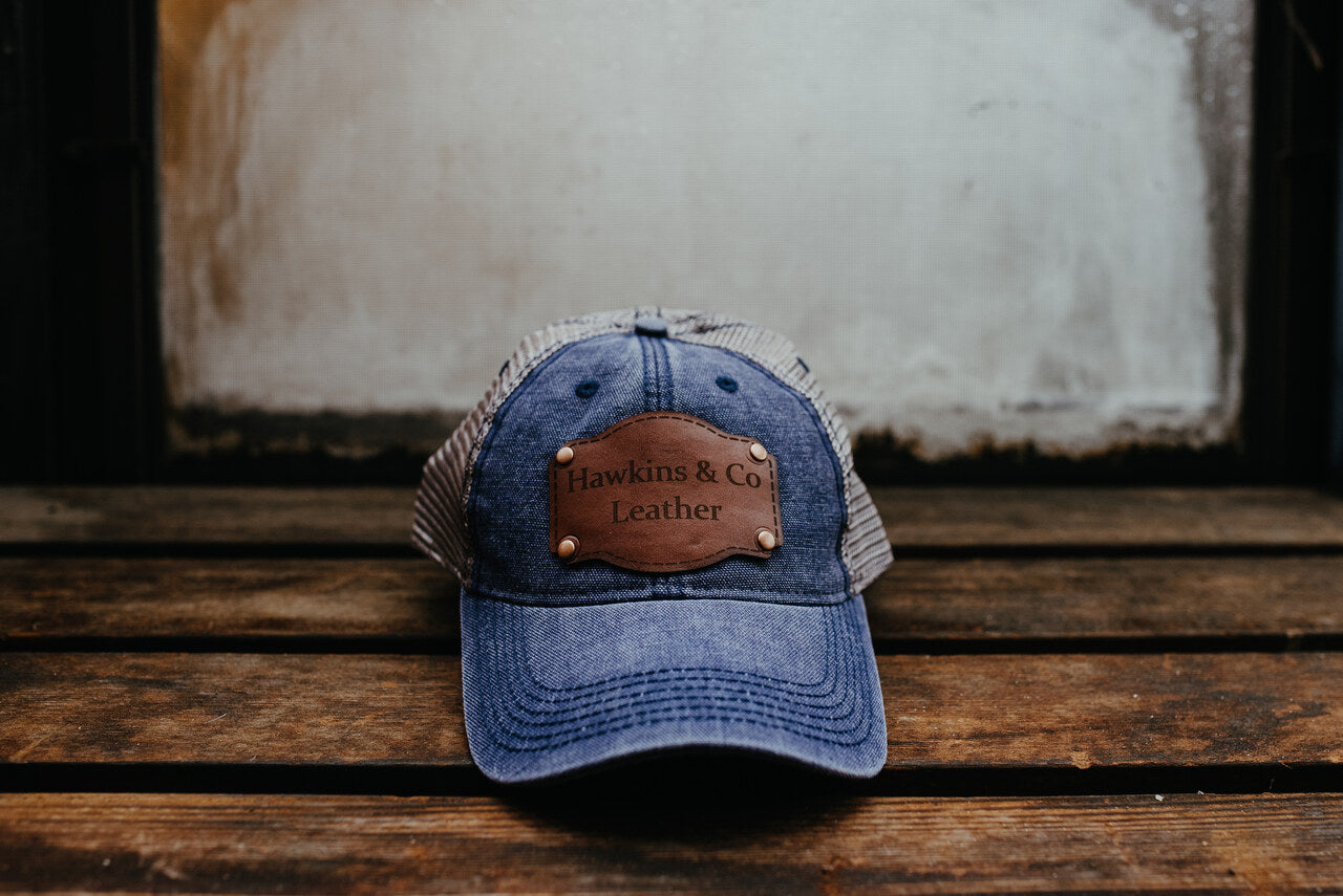 Hawkins Trucker Leather Patch Hat